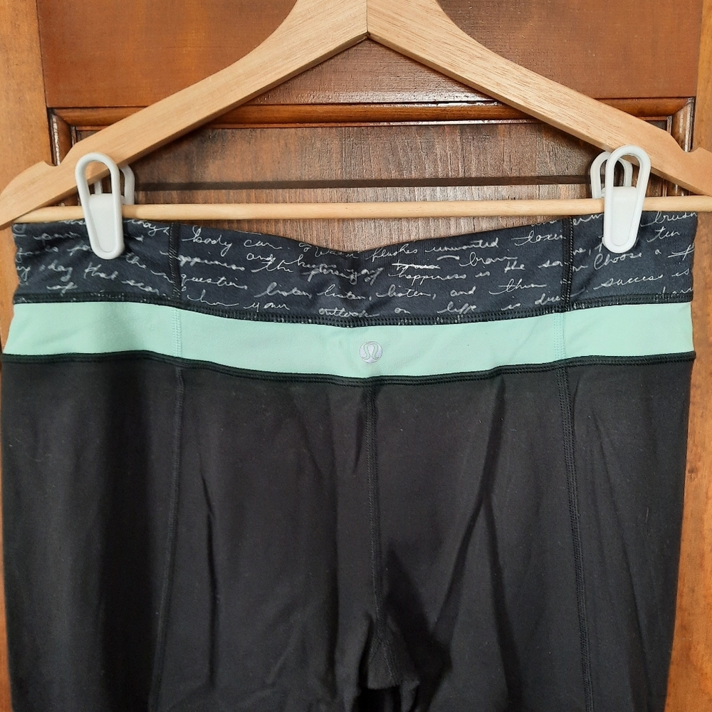 Lululemon Black Reversible Low-Rise Flared Yoga Workout Pants Leggings Size 10 - Picture 6 of 9